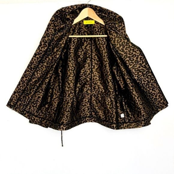 ST. JOHN ANIMAL PRINT METALLIC BROWN AND BLACK JACKET MEDIUM - Picture 5 of 13